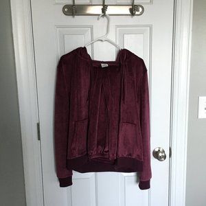 velvet sweatshirt + sweatpants set